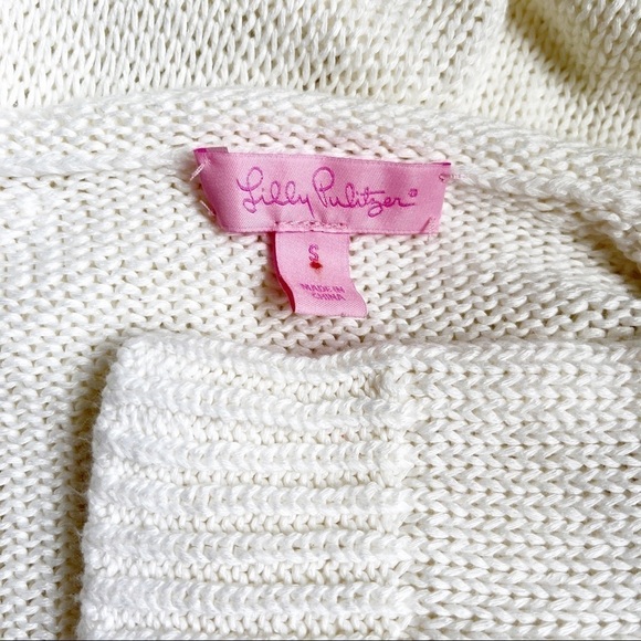 LILLY PULITZER Shaker Knit Pullover Sweater Size Small in Ivory - Picture 9 of 11